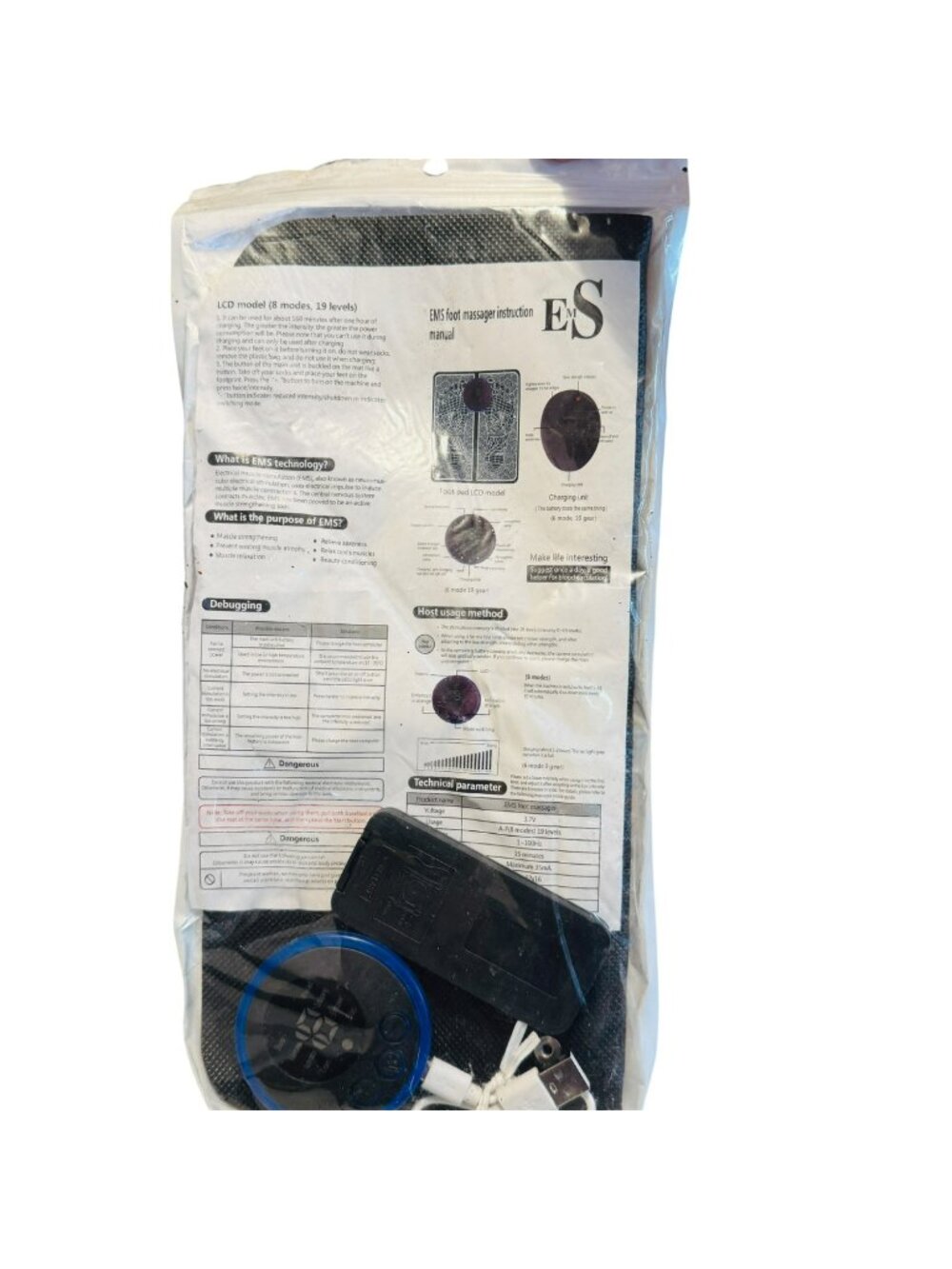 EMS Foot Massager With 8 Modes & 19 Intensity Levels For Muscle Relaxation